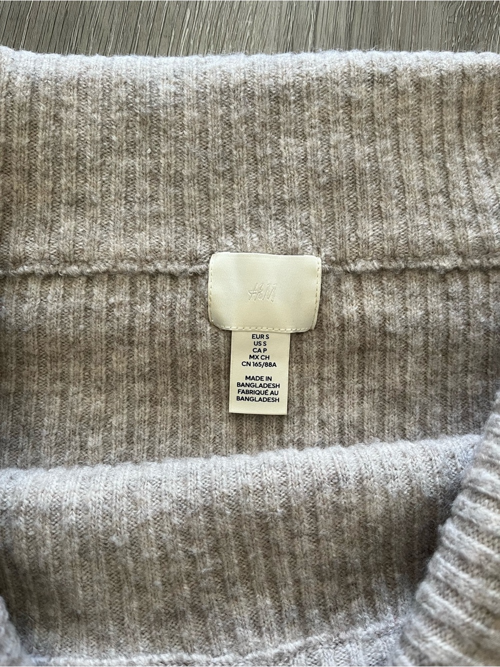 Off-Shoulder Ribbed Sweater - Light Beige/Gray - Picture 2 of 3